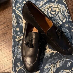 Aldo Men's Black Leather Loafers with Tassels , 10.5 43.5